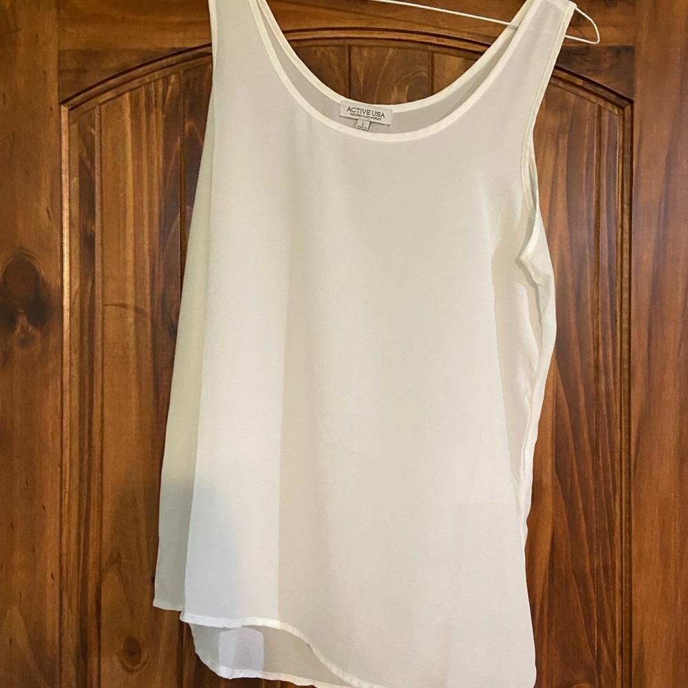 Sheer white tank top